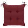 vidaXL Chaises de jardin lot de 4 avec coussins bordeaux Teck solide