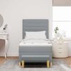 vidaXL Lit &agrave; ressorts avec matelas Gris clair 90 x 190 cm tissu