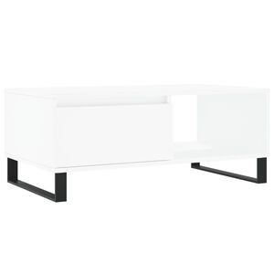 vidaXL Table basse Blanc 90x50x36,5 cm Bois d'ing&eacute;nierie