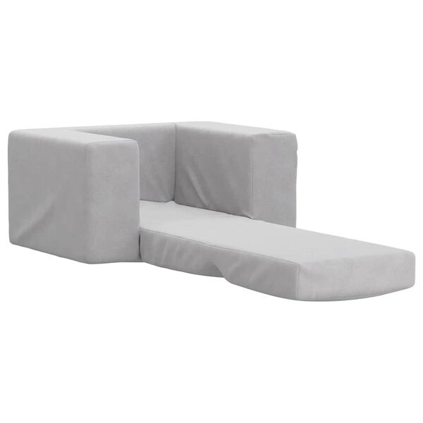 vidaXL Canap&eacute;-lit pour enfants Gris clair Peluche douce