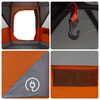 vidaXL Tente Cabane avec toit Gris et orange 320 x 320 x 203 cm