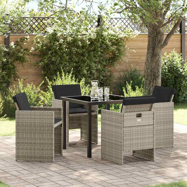 vidaXL Ensemble de salle &agrave; manger pour jardin 5 pcs Gris clair