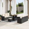 vidaXL Ensemble de canap&eacute; de jardin 9 pcs Noir polyrotin