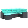 vidaXL Salon de jardin 7 pcs avec coussins noir r&eacute;sine tress&eacute;e