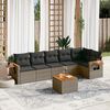 vidaXL Salon de jardin avec coussins 7 pcs gris r&eacute;sine tress&eacute;e