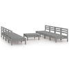 vidaXL Salon de jardin 9 pcs Gris Bois de pin massif