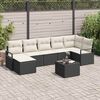 vidaXL Ensemble de Canap&eacute;s avec coussin 8 pcs Noir polyrotin