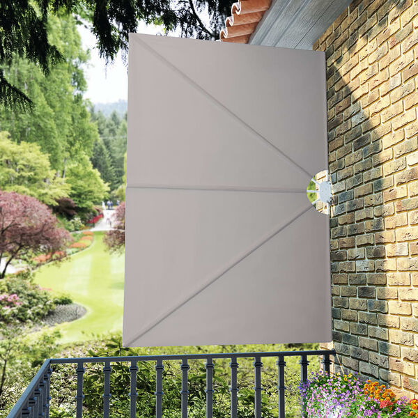 vidaXL Auvent lat&eacute;ral pliable de terrasse Cr&egrave;me 240 x 160 cm