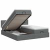 vidaXL Lit ottoman avec matelas avec t&ecirc;te de lit 2 pc Gris fonc&eacute; Tissu