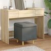 vidaXL Pouf de rangement avec coussin Gris fonc&eacute; 40 x 40 x 45 cm tissu
