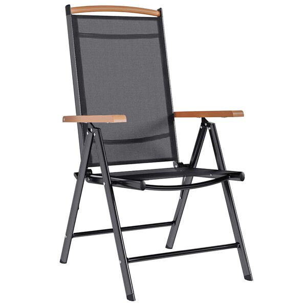 vidaXL Chaises de jardin pliables lot de 2 aluminium et textilène noir