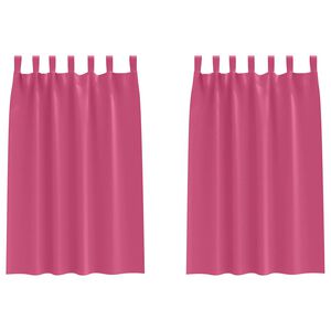 vidaXL Rideaux occultants avec anneaux 2 pc Rose vif 175 x 140 cm