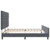 vidaXL Lit &agrave; ressorts avec t&ecirc;te de lit Gris fonc&eacute; 200 x 200 cm Velours