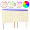 vidaXL T&ecirc;te de lit &agrave; LED Cr&egrave;me 180x5x118/128 cm Similicuir
