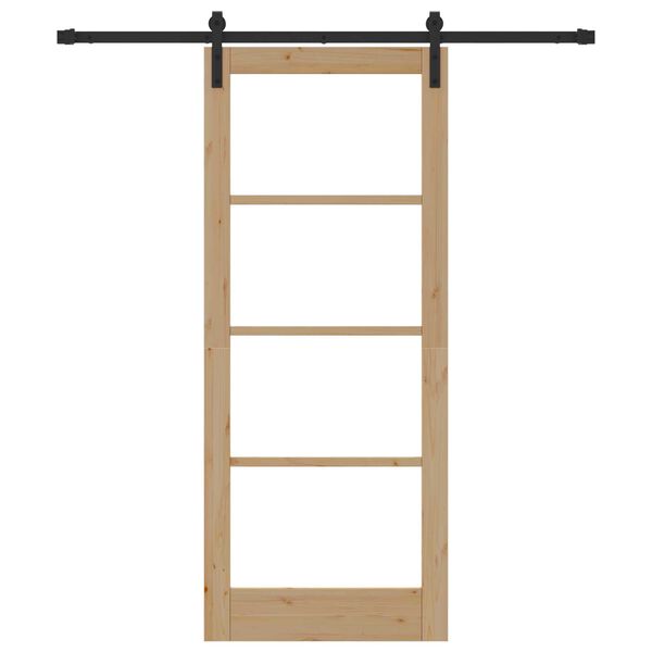 vidaXL Porte coulissante ORKDAL Naturel et Noir 83 x 202 cm