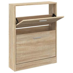 vidaXL Meuble &agrave; chaussures Ch&ecirc;ne 59x17x81 cm Bois d'ing&eacute;nierie