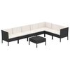 vidaXL Salon de jardin 8 pcs avec coussins r&eacute;sine tress&eacute;e noir