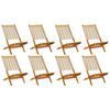 vidaXL Chaises de jardin pliantes lot de 8 beige bois d'acacia massif