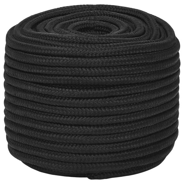 vidaXL Corde de bateau Noir complet 12 mm 250 m Polypropyl&egrave;ne