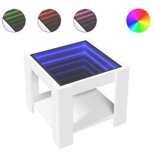 vidaXL Table basse avec LED blanc 53x53x45 cm bois d'ing&eacute;nierie