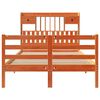 vidaXL Lit biblioth&egrave;que sans matelas cire marron 135x190 cm pin massif