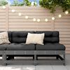 vidaXL Canap&eacute;s centraux de jardin 2 pcs gris bois de pin massif
