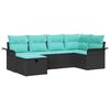 vidaXL Ensemble de canap&eacute; de jardin 6 pc Poly rotin