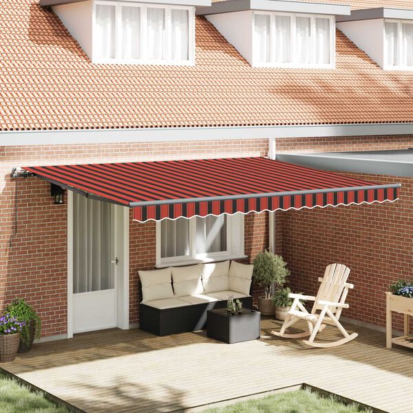 vidaXL Auvent manuel r&eacute;tractable 450x350 cm Orange et marron