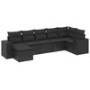 vidaXL Salon de jardin 7 pcs avec coussins noir r&eacute;sine tress&eacute;e