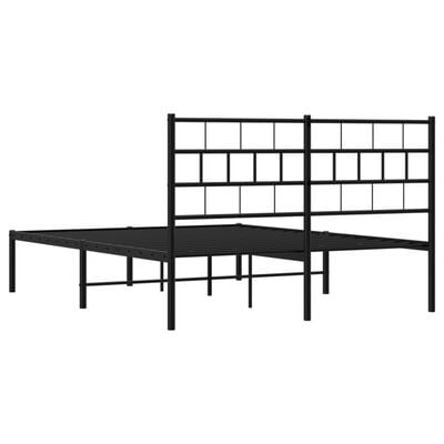 vidaXL Cadre de lit métal sans matelas avec tête de lit noir 150x200cm