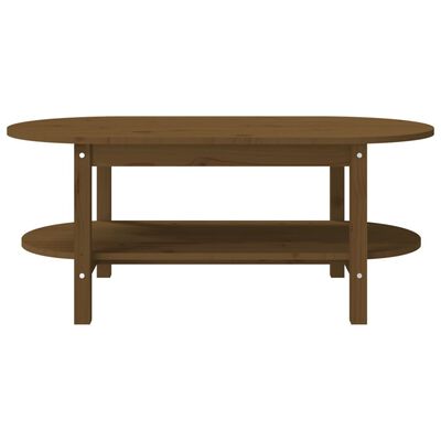 vidaXL Table basse Marron miel 110x55x45 cm Bois massif de pin