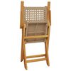 vidaXL Chaises de jardin lot de 2 beige bois massif d'acacia et rotin