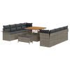 vidaXL Ensemble de canap&eacute; de jardin avec coussin 11 pcs Gris