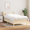 vidaXL Sommier &agrave; lattes de lit avec matelas Cr&egrave;me 80x200 cm Tissu