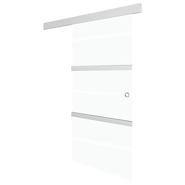 vidaXL Porte coulissante Verre ESG et aluminium 76x212 cm Argenté