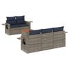 vidaXL Ensemble de canap&eacute; de jardin 6 pcs avec coussins gris r&eacute;sine tress&eacute;e