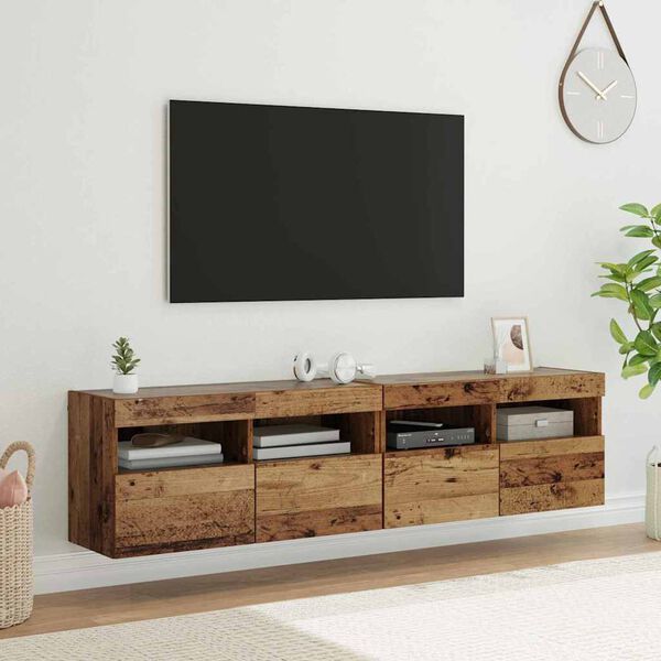 vidaXL Meubles TV muraux 2 pcs Bois Ancien 80 x 30 x 40 cm