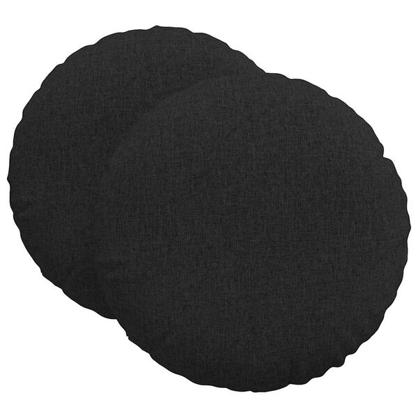 vidaXL Coussins de si&egrave;ge 2 pcs Noir &Oslash;80 x 29 cm tissu