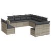 vidaXL Salon de jardin 11 pcs avec coussins gris clair r&eacute;sine tress&eacute;e