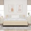 vidaXL Lit &agrave; ressorts avec matelas Cr&egrave;me 180 x 200 cm tissu