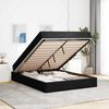 vidaXL Cadre de lit avec matelas avec matelas 2 pcs Noir Velours