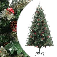 vidaXL Sapin de Noël avec pommes de pin Vert 195 cm PVC et PE
