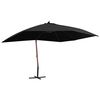 vidaXL Parasol suspendu avec m&acirc;t en bois 400x300 cm Noir