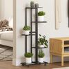 vidaXL Jardini&egrave;re &agrave; 5 niveaux avec roues 44x23x100 cm Noir Fer
