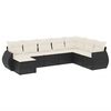 vidaXL Salon de jardin 8 pcs avec coussins noir r&eacute;sine tress&eacute;e