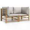 vidaXL Canap&eacute;s d'angle de jardin avec coussins gris clair 2 pcs bambou