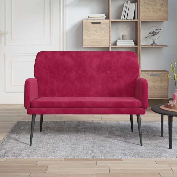 vidaXL Banc Rouge bordeaux 108x79x79 cm Velours