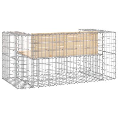 vidaXL Banc de jardin design gabion 143x71x65,5 cm bois massif de pin