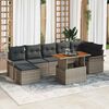 vidaXL Ensemble de canap&eacute; de jardin avec coussin 8 pcs Gris polyrotin