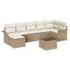 vidaXL Ensemble de canapé de jardin 8 pcs Beige Poly rotin
